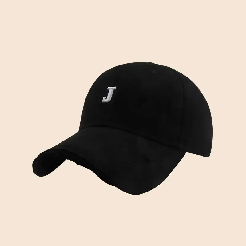 Women Baseball Cap Black Embroidered Retro Washed - Image 3