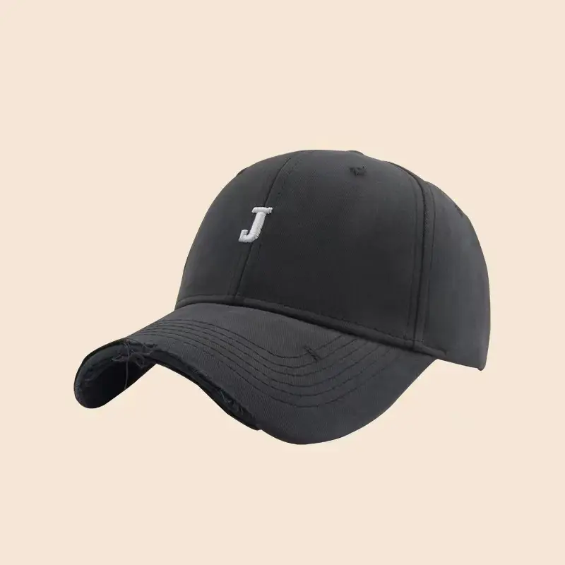 Women Baseball Cap Black Embroidered Retro Washed - Image 5