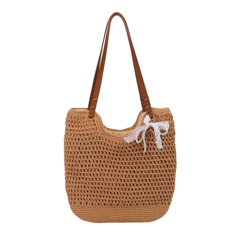 Cotton Woven Beach Bag for Women Large Capacity - Image 7