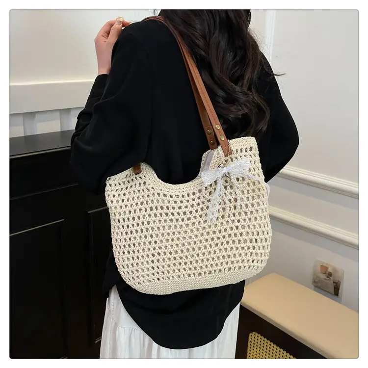 Cotton Woven Beach Bag for Women Large Capacity — feature 12
