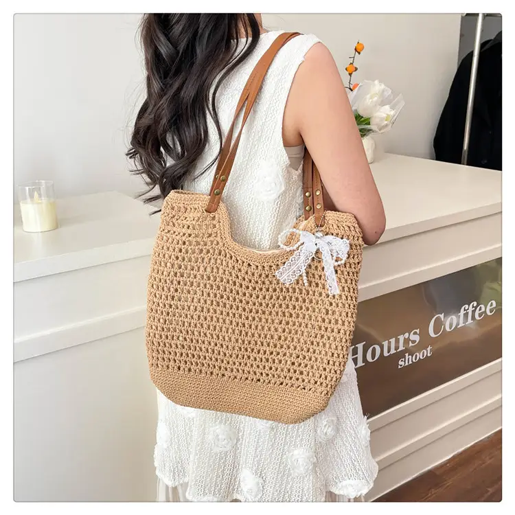 Cotton Woven Beach Bag for Women Large Capacity — feature 22
