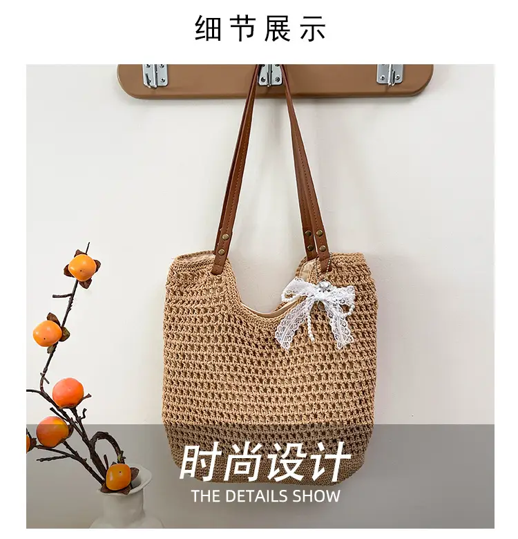 Cotton Woven Beach Bag for Women Large Capacity — feature 7