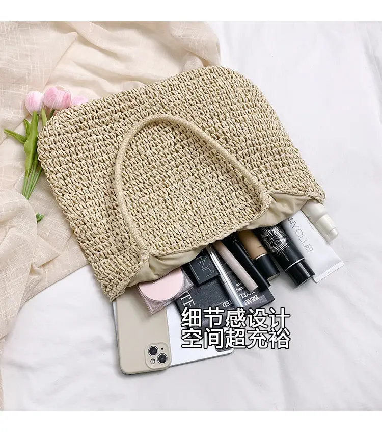 Straw Crossbody Bag Large Capacity Women's Shoulder Bag — feature 10