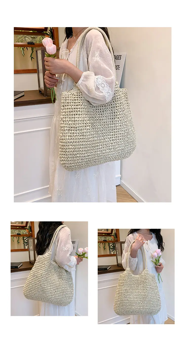 Straw Crossbody Bag Large Capacity Women's Shoulder Bag — feature 13