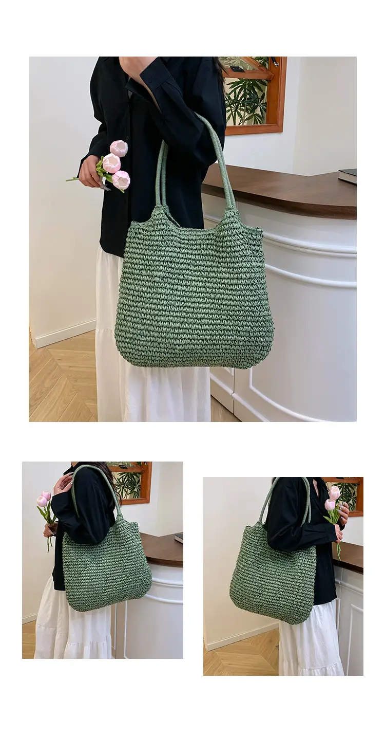 Straw Crossbody Bag Large Capacity Women's Shoulder Bag — feature 14
