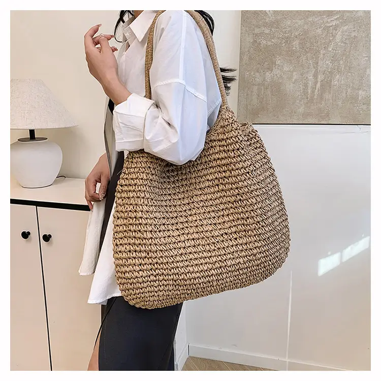 Straw Crossbody Bag Large Capacity Women's Shoulder Bag — feature 15