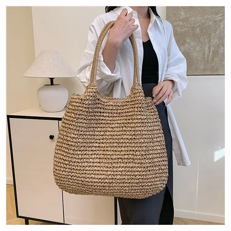 Straw Crossbody Bag Large Capacity Women's Shoulder Bag — feature 16