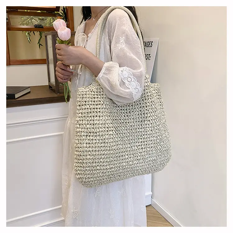 Straw Crossbody Bag Large Capacity Women's Shoulder Bag — feature 18