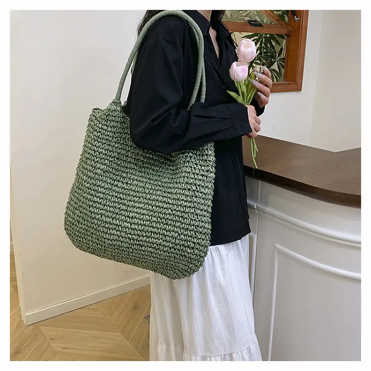 Straw Crossbody Bag Large Capacity Women's Shoulder Bag — feature 19