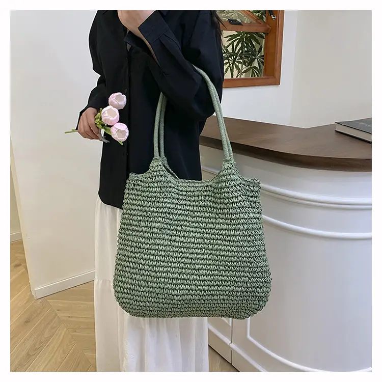 Straw Crossbody Bag Large Capacity Women's Shoulder Bag — feature 20