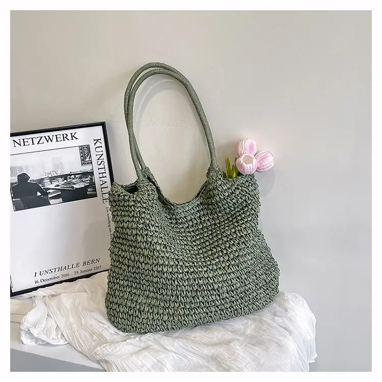Straw Crossbody Bag Large Capacity Women's Shoulder Bag — feature 24