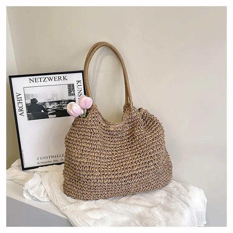 Straw Crossbody Bag Large Capacity Women's Shoulder Bag — feature 25