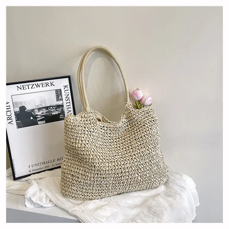 Straw Crossbody Bag Large Capacity Women's Shoulder Bag — feature 26
