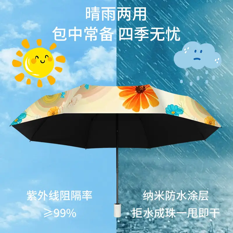 Portable Folding Umbrella Dual Use Sun Rain 50% Off - Image 7