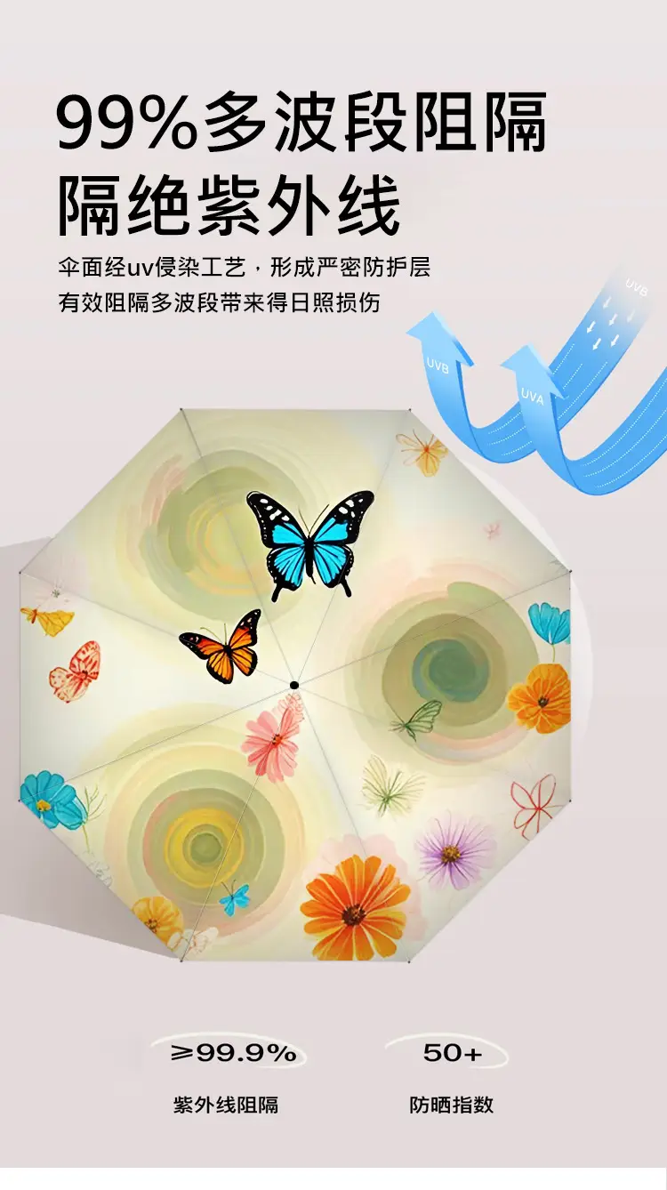 Portable Folding Umbrella Dual Use Sun Rain 50% Off — feature 9