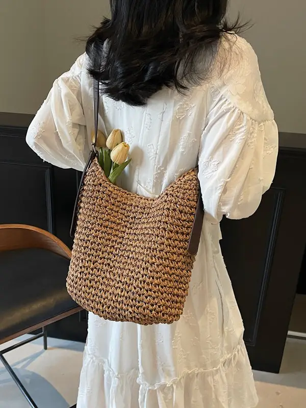 Women Straw Shoulder Bag Large Capacity 2026 - Image 6