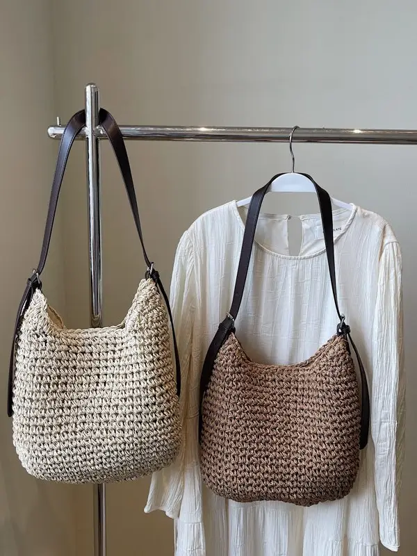 Women Straw Shoulder Bag Large Capacity 2026 - Image 7