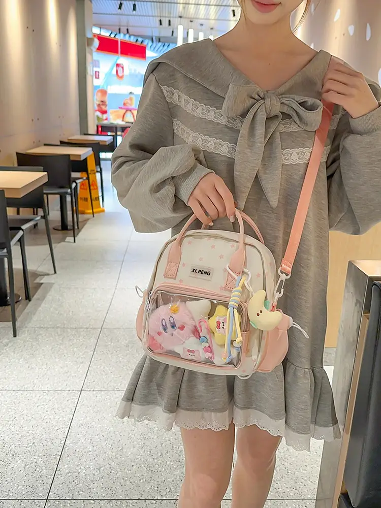 Cute Transparent Shoulder Bags for Girls Travel College Baby Luggage — feature 17