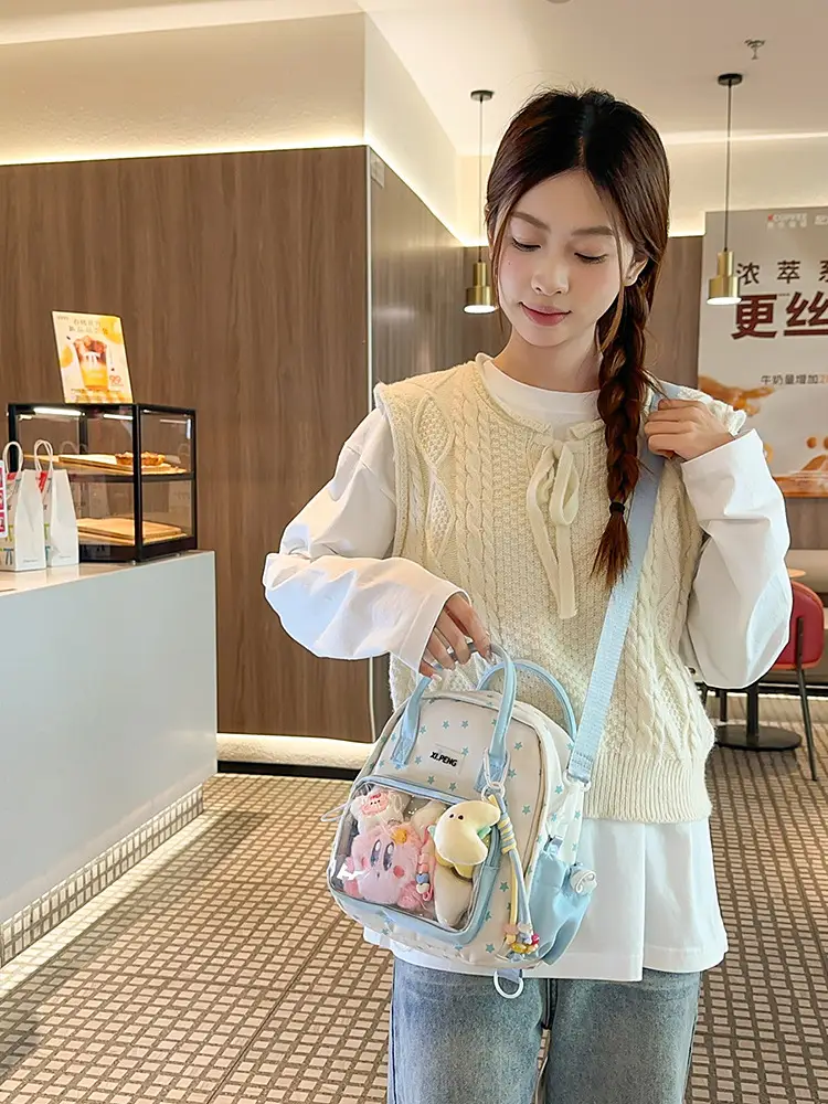 Cute Transparent Shoulder Bags for Girls Travel College Baby Luggage — feature 27