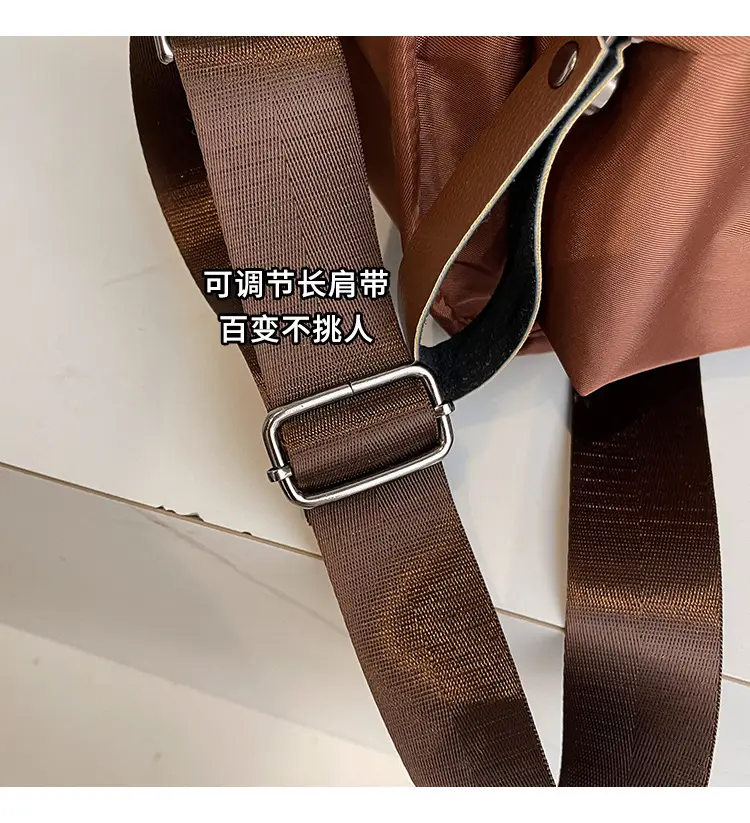 Women's Beige Oxford Cloth Crossbody Bag — feature 3