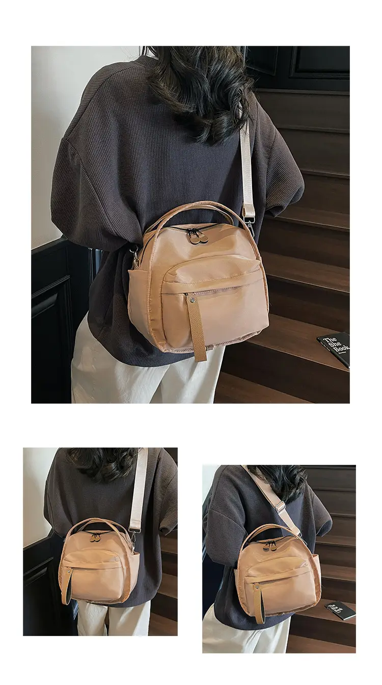 Women's Beige Oxford Cloth Crossbody Bag — feature 9