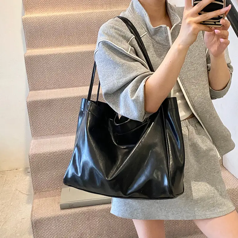 Blue Vintage Commuter Tote Bag Large Capacity Women's 2025 New Fashion - Image 8