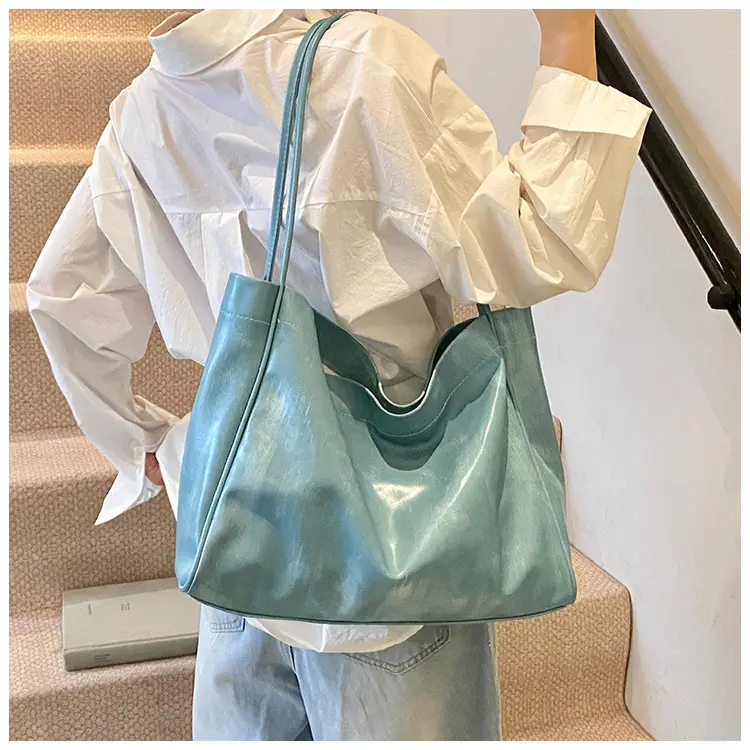 Blue Vintage Commuter Tote Bag Large Capacity Women's 2025 New Fashion — feature 24
