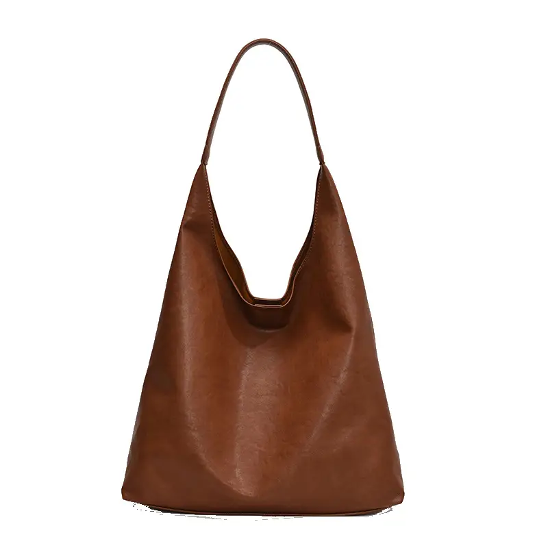 Brown Leather Tote Bag for Women Large Capacity Shoulder Bag - Image 9