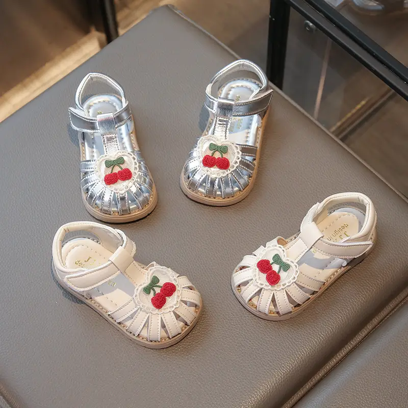 Baby Sandals Women's White Red Flower 2025