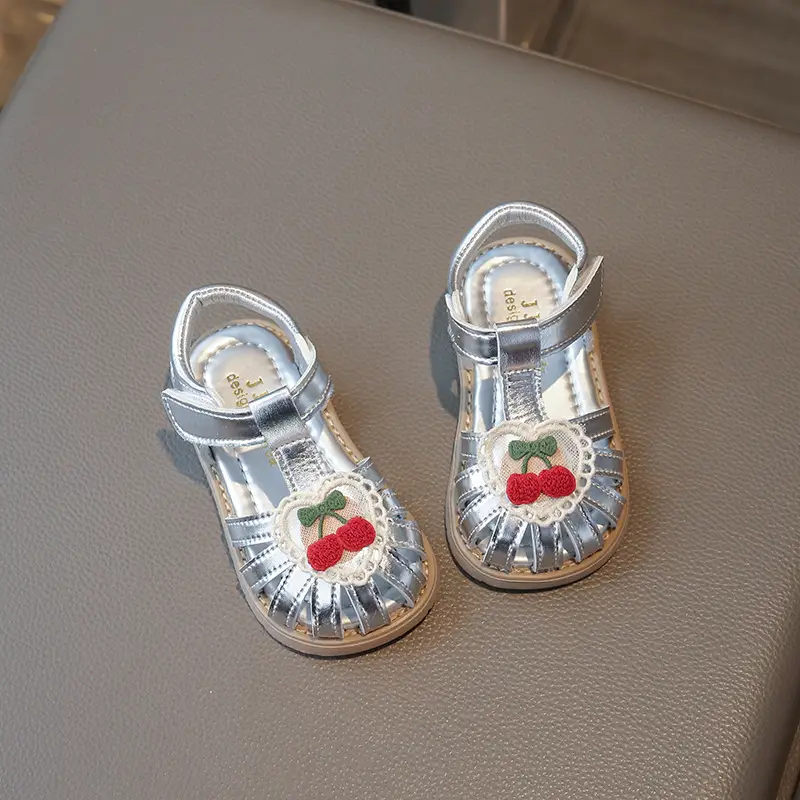 Baby Sandals Women's White Red Flower 2025