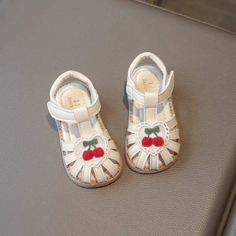 Baby Sandals Women's White Red Flower 2025