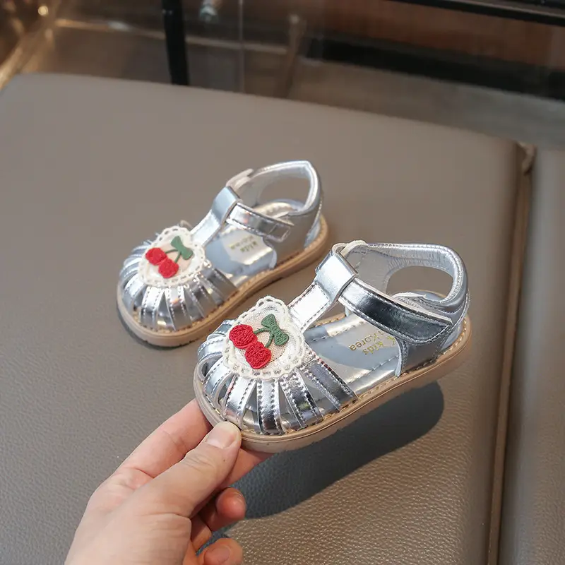 Baby Sandals Women's White Red Flower 2025