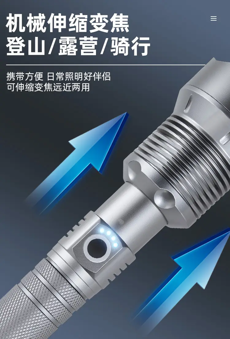 XHP50 Strong Light Cross-Border Flashlight with Power Display β feature 6