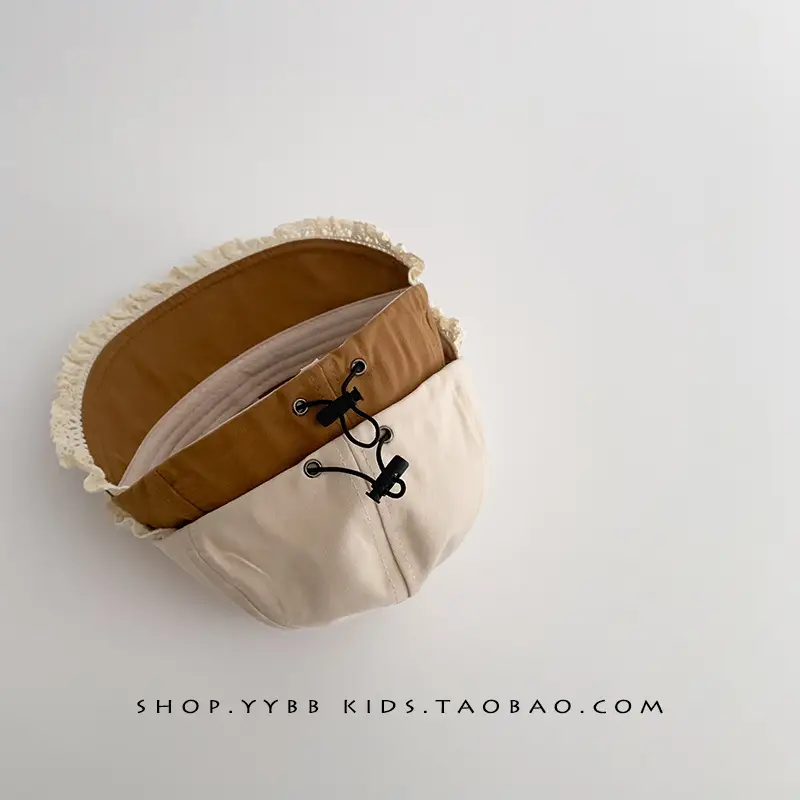 Children's Sweet Princess Lace Sunshade Cap Brown Beige