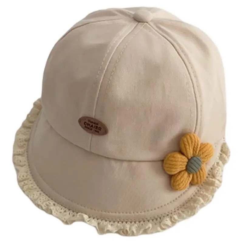 Children's Sweet Princess Lace Sunshade Cap Brown Beige