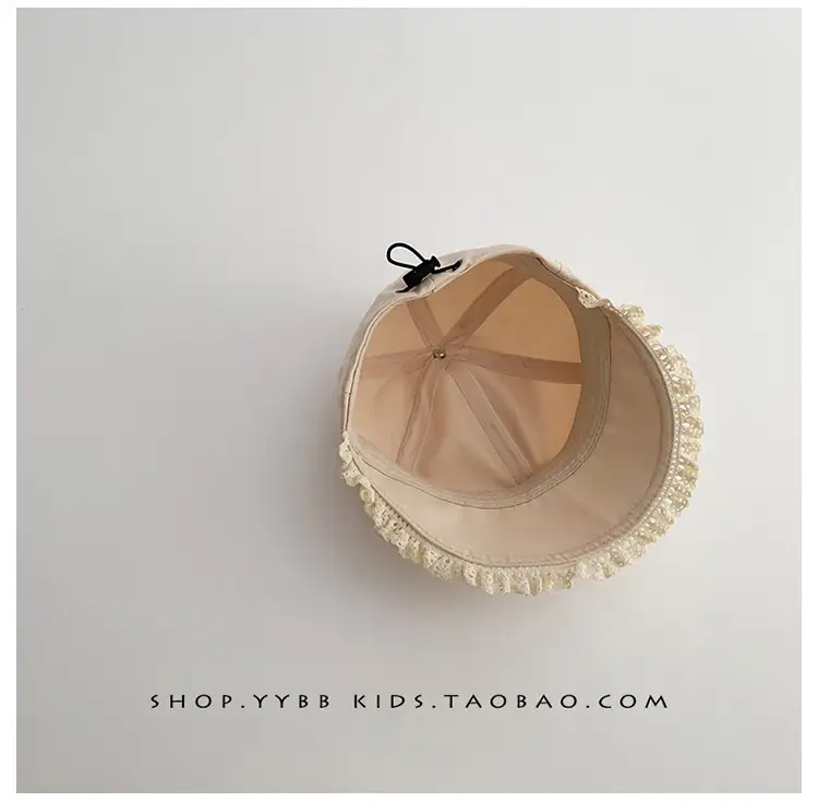 Children's Sweet Princess Lace Sunshade Cap Brown Beige — feature 10