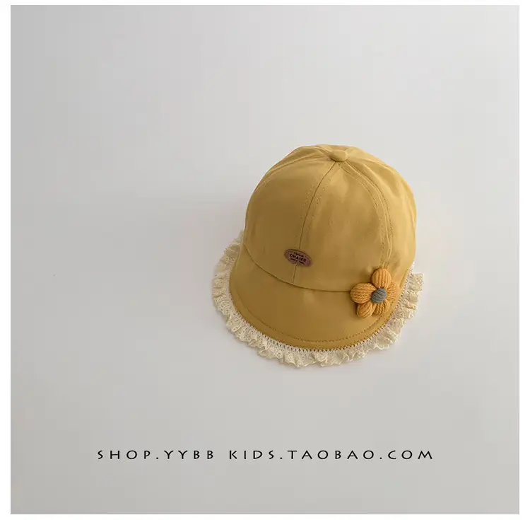 Children's Sweet Princess Lace Sunshade Cap Brown Beige — feature 14