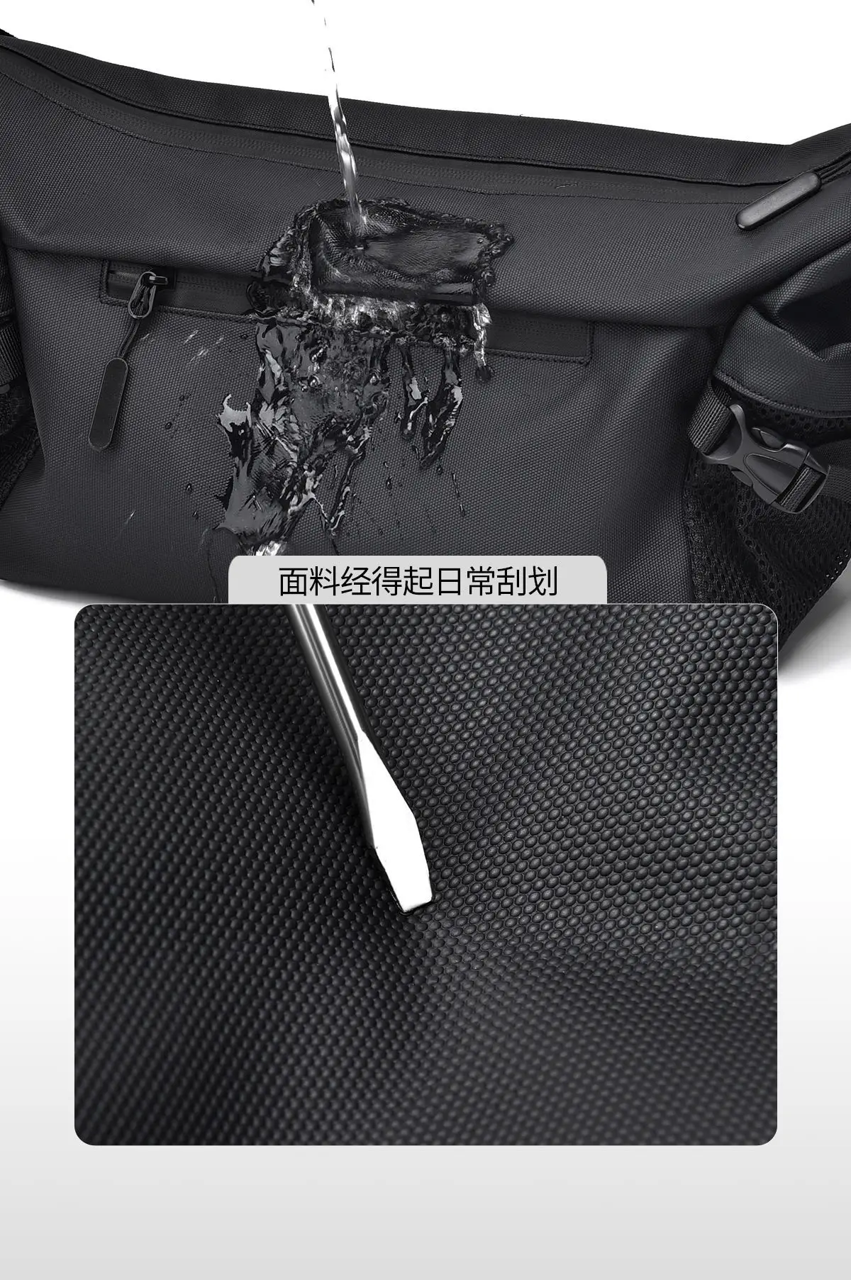 Men's Black Crossbody Shoulder Bag for Daily Use — feature 9