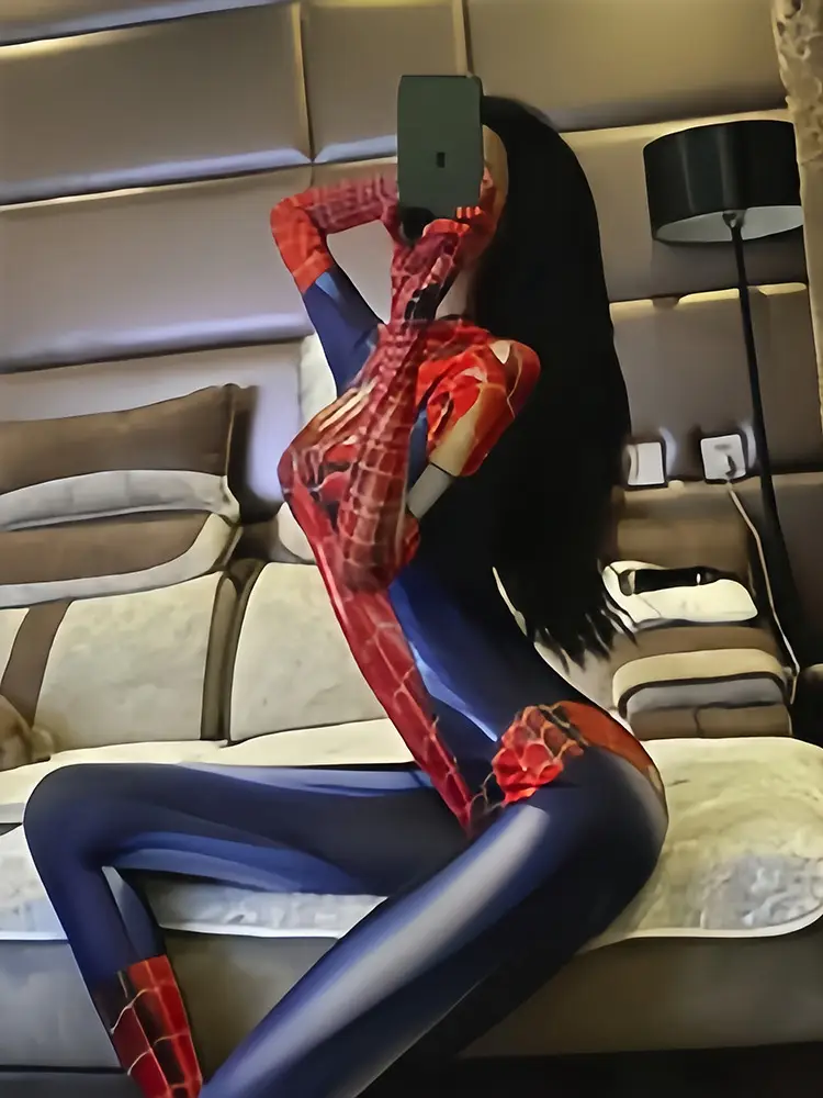 Cross-border Halloween Daji Cos Costume Black Women's Spider-Man Jumpsuit Asika Watch Pioneer Clothes
