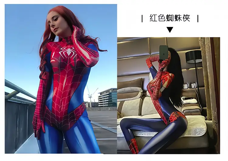 Cross-border Halloween Daji Cos Costume Black Women's Spider-Man Jumpsuit Asika Watch Pioneer Clothes — feature 6