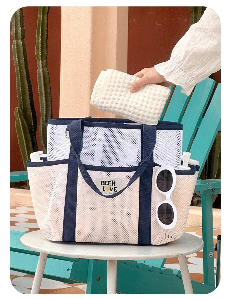 Large Capacity Mesh Travel Storage Bag with Cup & Handle — feature 13