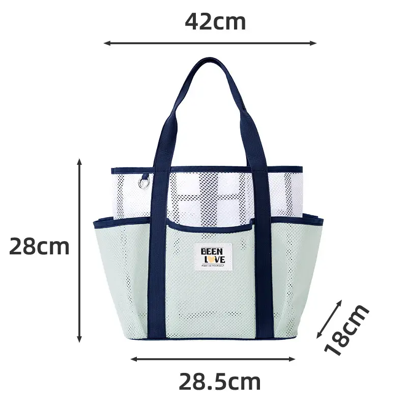 Large Capacity Mesh Travel Storage Bag with Cup & Handle