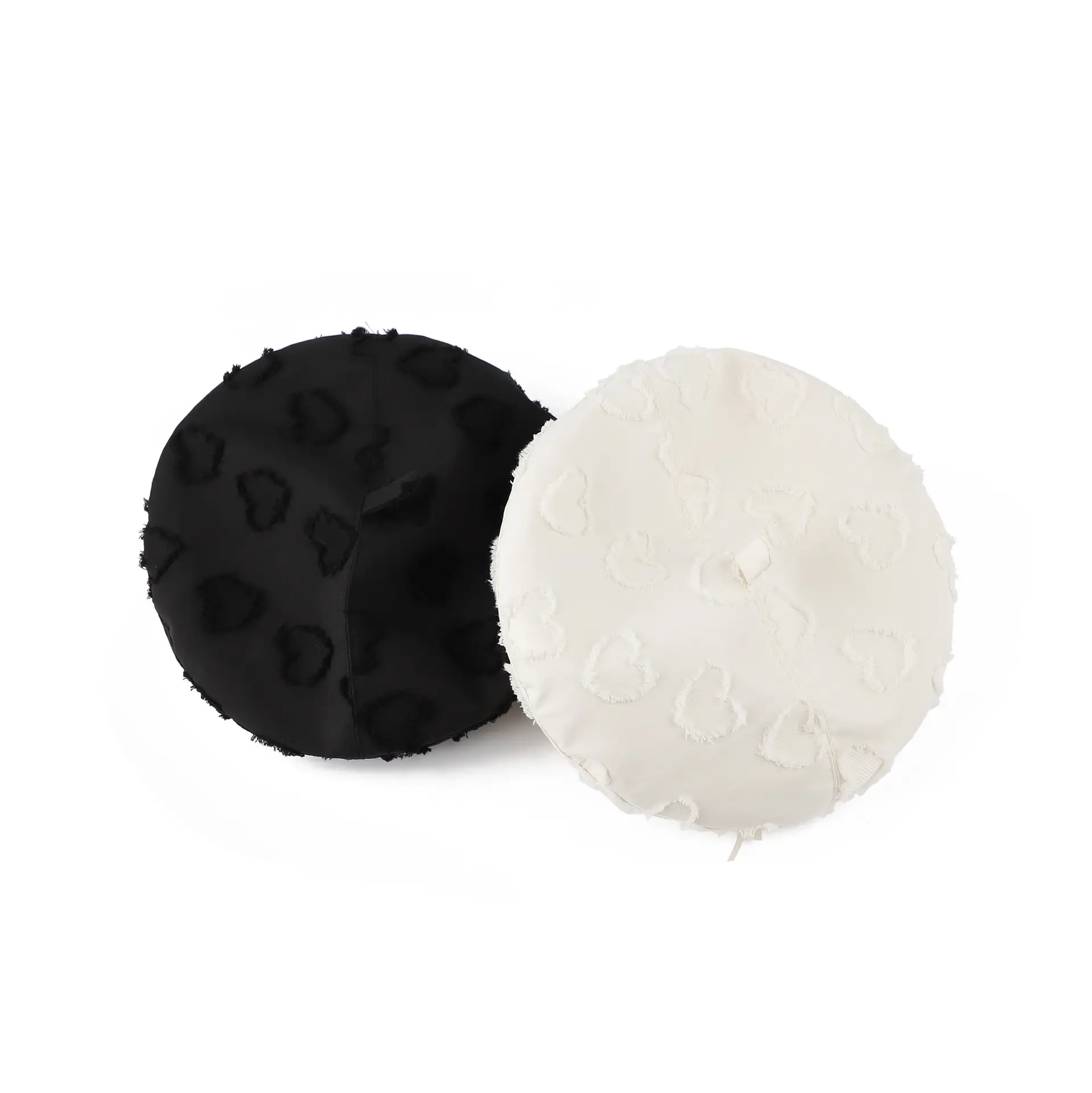 Women's White Velvet Reverse Face Beret Hat — feature 8