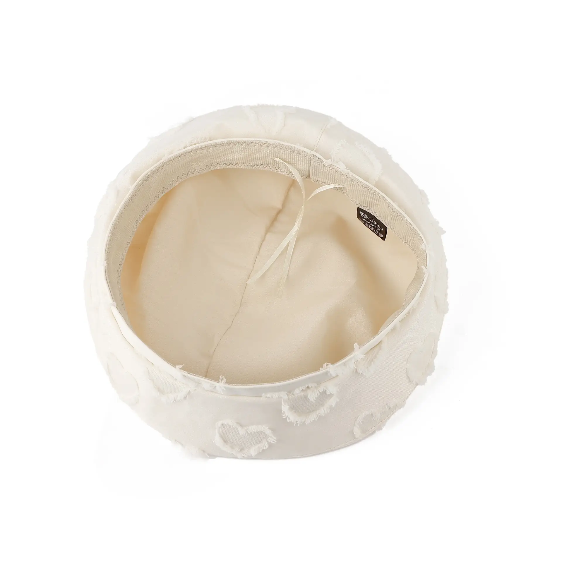 Women's White Velvet Reverse Face Beret Hat — feature 9