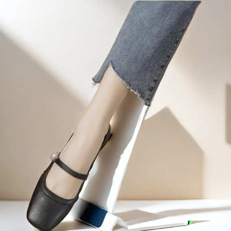 Mary Jane Shoes for Women 2026 Spring and Autumn New Style Chunky Heel Shallow Single Shoes Square Toe Cheongsam Hanfu High Heels — feature 3