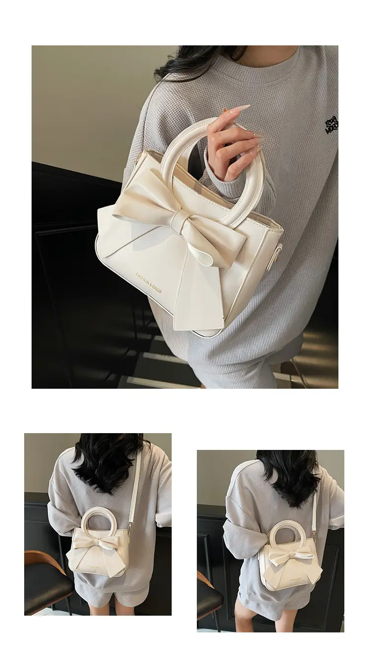 Light Blue Bow Tote Bag for Women Large Capacity Shoulder Bag — feature 10
