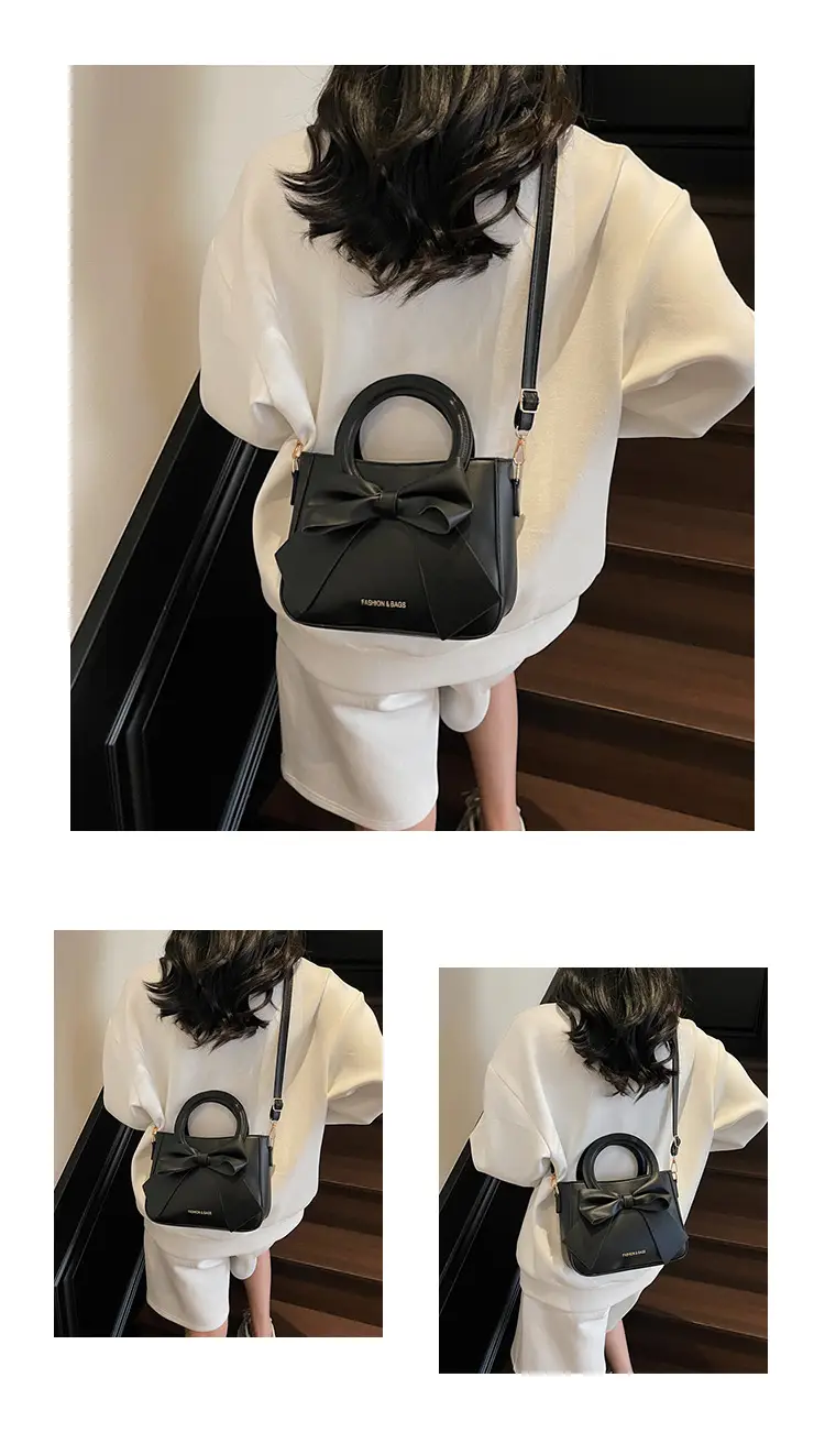 Light Blue Bow Tote Bag for Women Large Capacity Shoulder Bag — feature 12