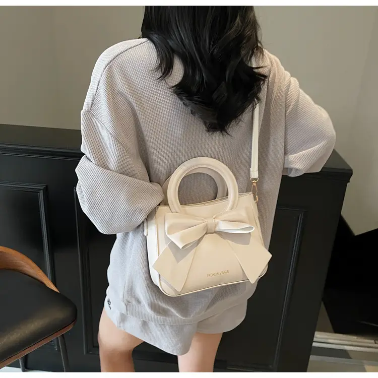 Light Blue Bow Tote Bag for Women Large Capacity Shoulder Bag — feature 21