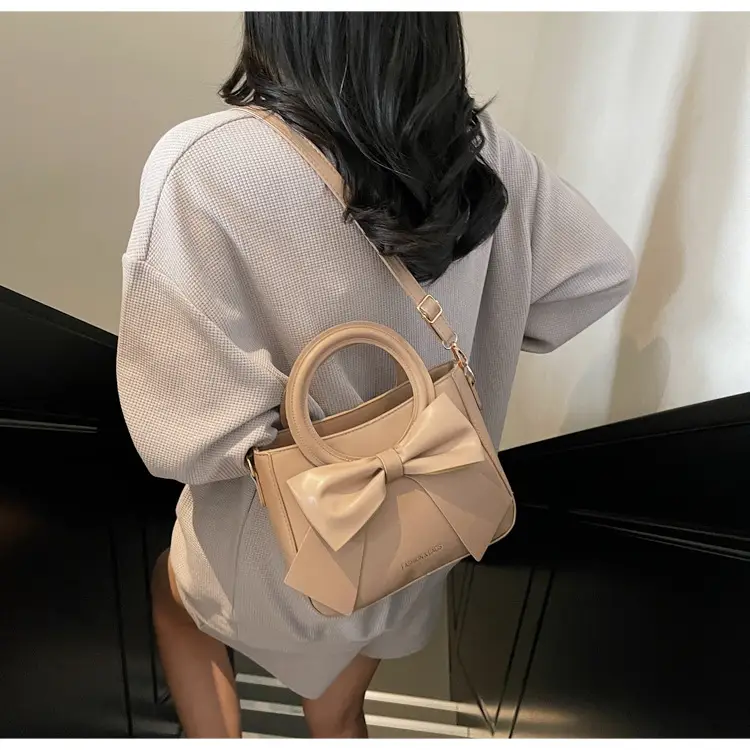 Light Blue Bow Tote Bag for Women Large Capacity Shoulder Bag — feature 23