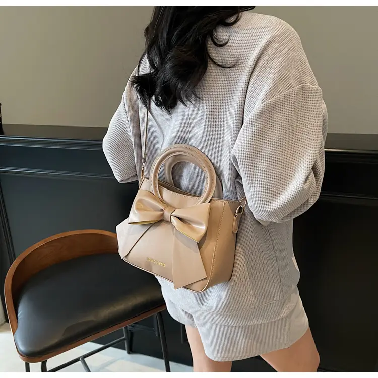Light Blue Bow Tote Bag for Women Large Capacity Shoulder Bag — feature 25